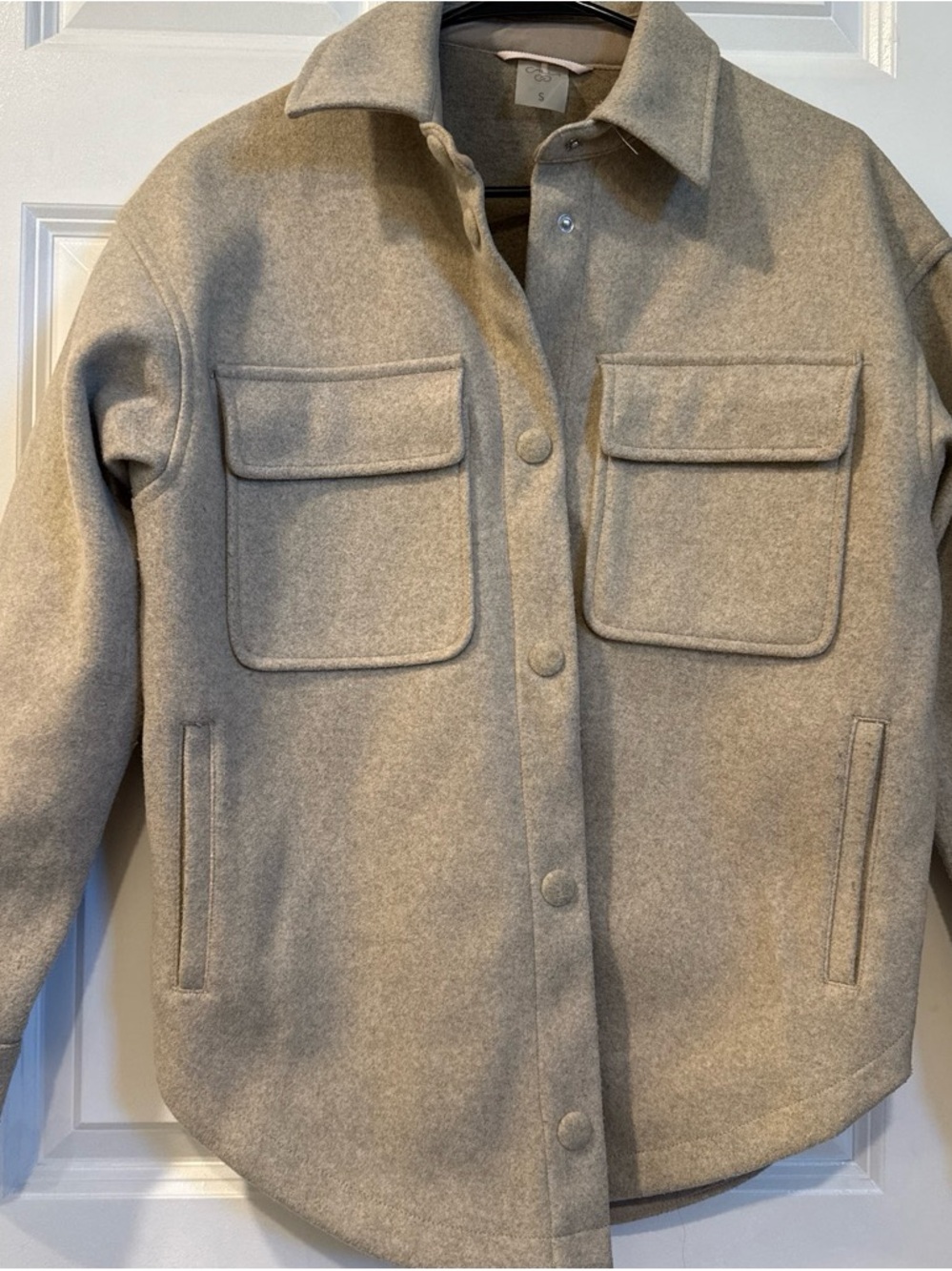 Alia Beige Utility Shacket Jacket